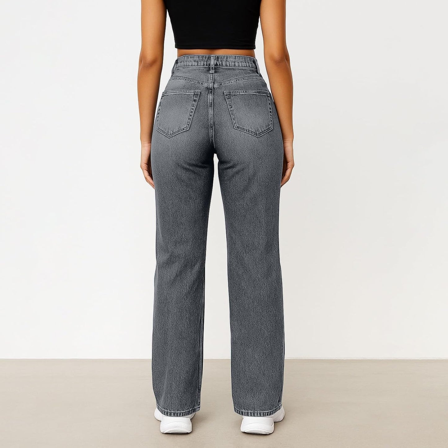Woman Wide Leg Jeans High Waisted Baggy Jeans Trendy B-light Blue