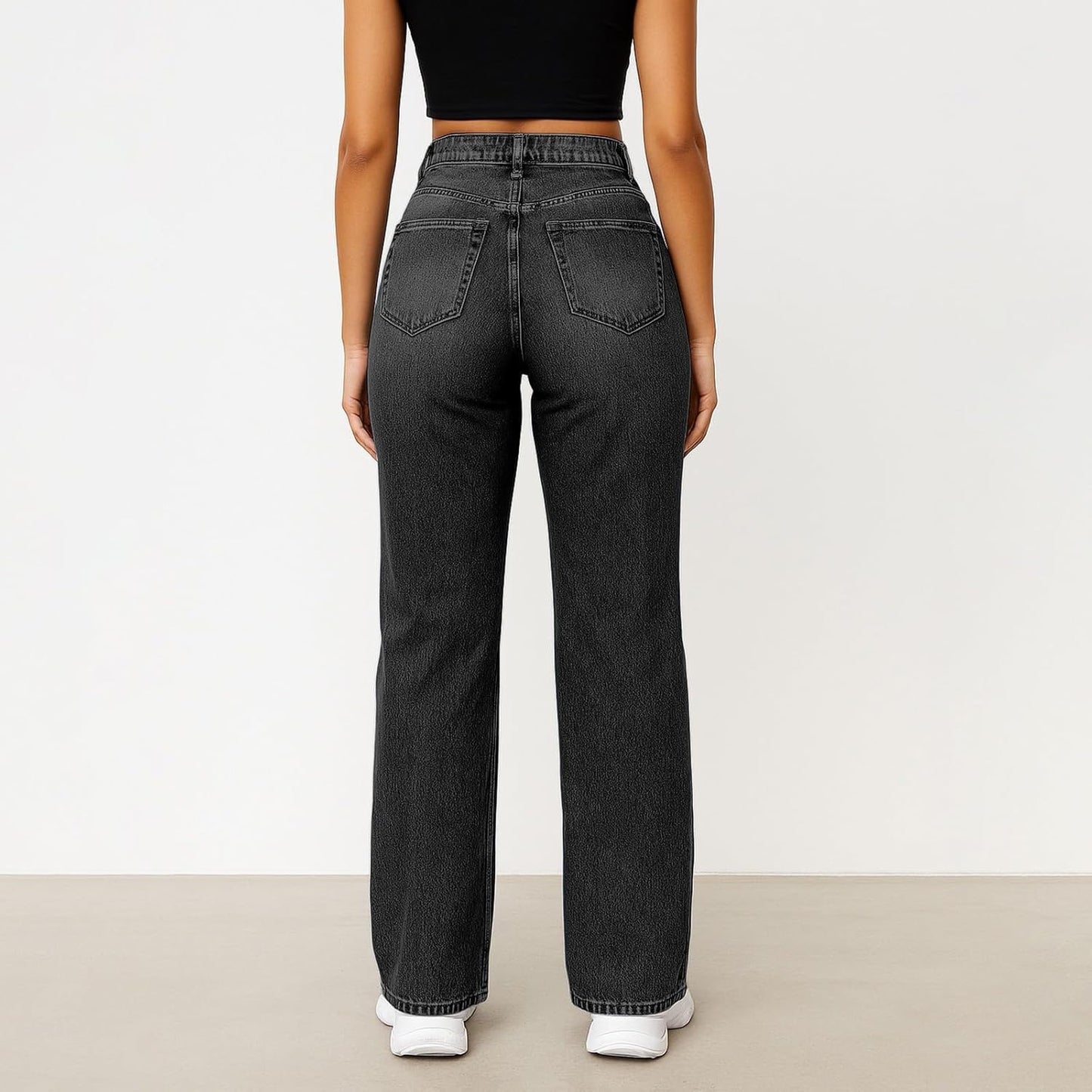 Woman Wide Leg Jeans High Waisted Baggy Jeans Trendy B-light Blue